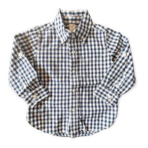 BabyGap Navy Blue Checkered Button Up
